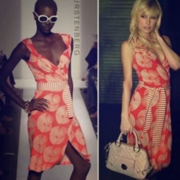 Diane von Furstenberg Wrap Dress Fariba Silk Sundial Printed Striped Jersey - Picture 11 of 12